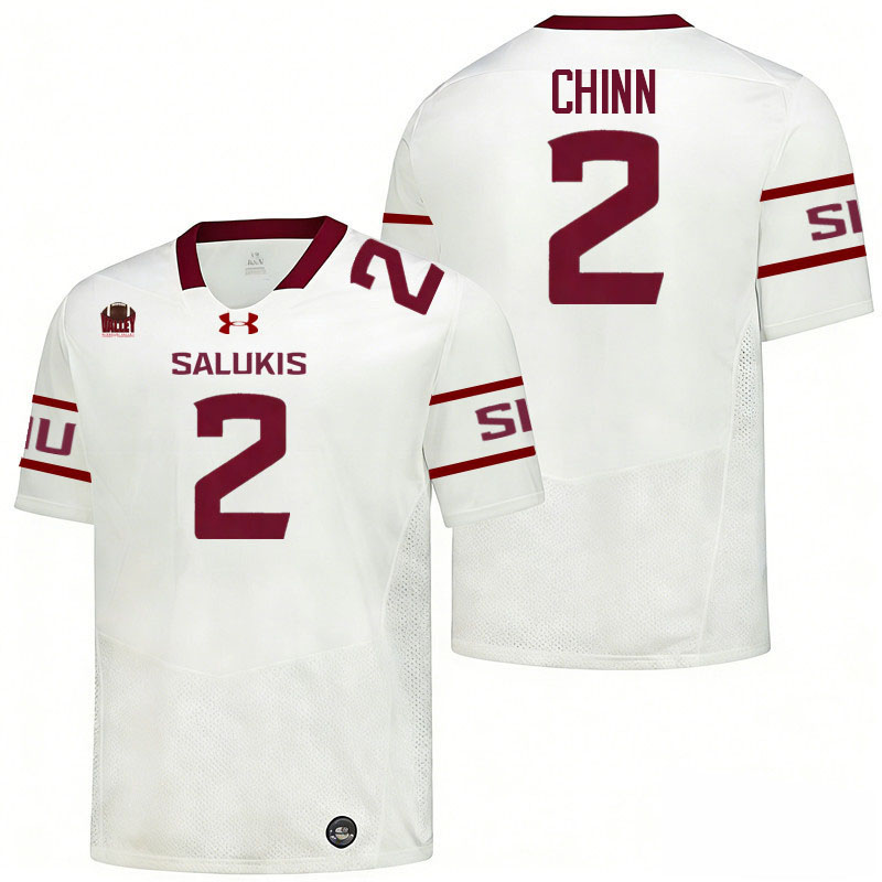 Southern Illinois Salukis #2 Jeremy Chinn College Football Jerseys,Uniforms-White